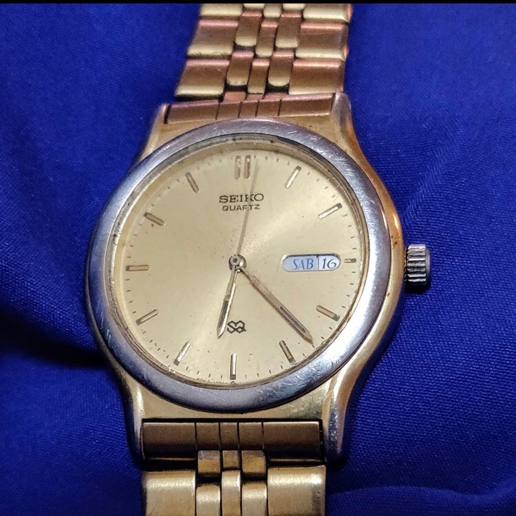 Seiko 5y23 Day Date Gold Tone Men's Watch Guc Good Used Condition